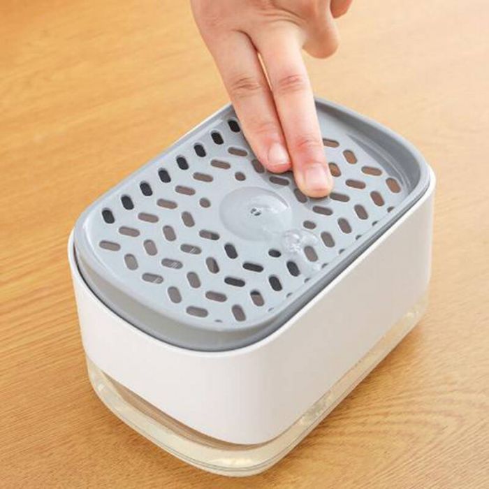 Диспенсер для моющего средства с подставкой для губки Soap Pump & Sponge Caddy